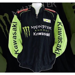 เสื้อแจ็คเก็ต รถแข่ง แขนยาว ทีมรถแข่ง Kawasaki