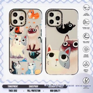 เคสโทรศัพท์มือถือใส แบบนิ่ม ลายแมวน่ารัก กันกระแทก สําหรับ iPhone 14 13 12 11 Pro MAX X XS MAX XR 6 7 8 Plus