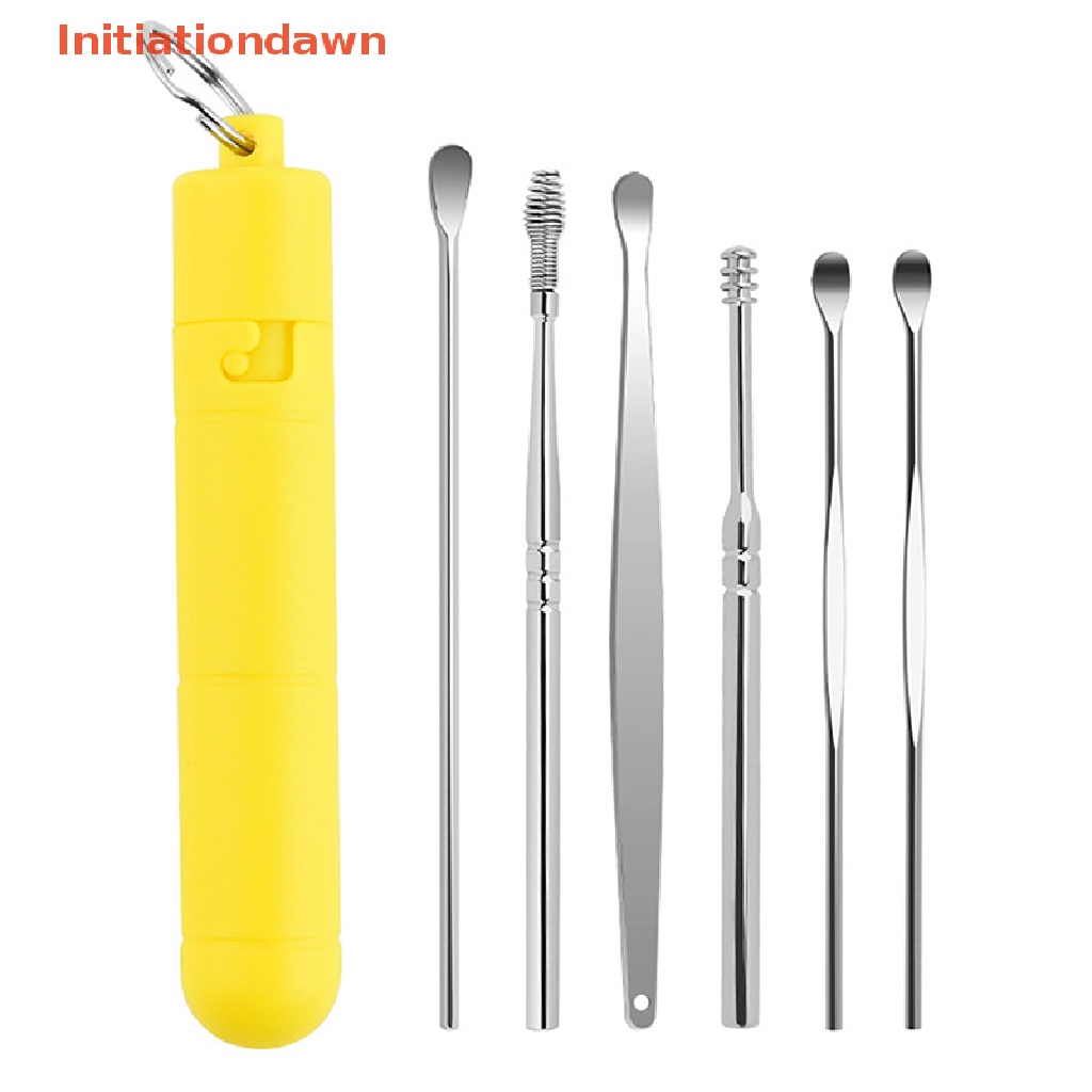 [Initiationdawn] 1/6PC/Set Ear Wax Removal Tool Earpick Ear Cleaner Spoon Ear Care Cleaning Tool