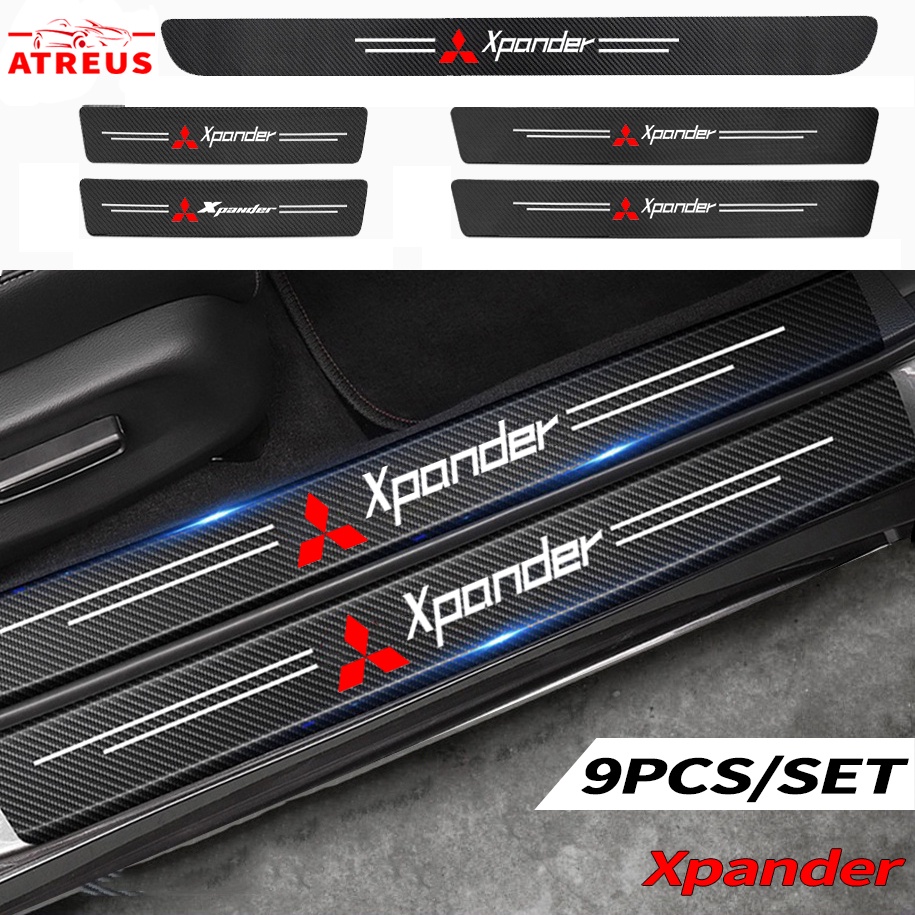Mitsubishi Xpander สติกเกอร์คาร์บอนไฟเบอร์ ป้องกันรอยขีดข่วน สำหรับ ติดประตูรถยนต์ Threshold stickers to prevent trampling
