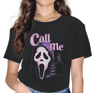 【เสื้อยืดใหม่】ของขวัญวันฮาโลวีน Call Me and Follow Me to Nightmare TShirt For Girls Scream Gale Weathers Film