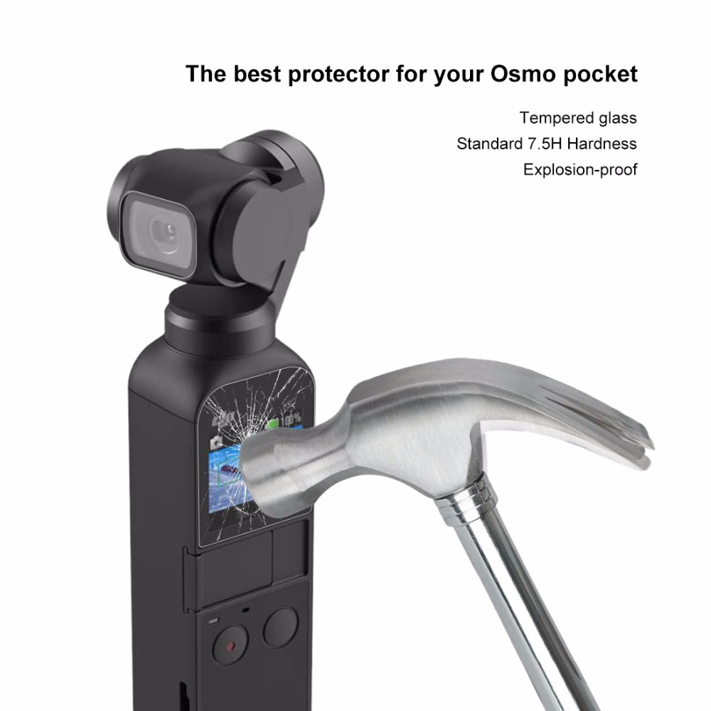 Puluz HD กระจกนิรภัย ป้องกันเลนส์ + ฟิล์มหน้าจอ สําหรับ DJI OSMO Pocket 2/1 Gimbal ป้องกันหน้าจอ