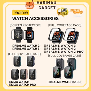 Realme Watch 3 S100 2 2 Pro Dizo Watch Pro กระจกนิรภัย แบบเต็มจอ พร้อมเคสพีซี แบบแข็ง