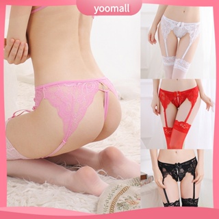 YOML♚Womens Sexy Solid Color Lace Bowknot Clips Garter Belt Strap for Stockings