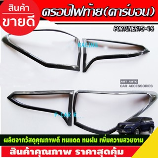 ครอบไฟท้าย ลายคาร์บอน Toyota Fortuner 2015 2016 2017 2018 2019 (R)