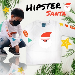 เสื้อซานต้าเด็ก เสื้อคริสมาสต์เด็ก เสื้อ Hipster Santa ฮิปเตอร์ซานต้า