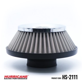 HURRICANE กรองเปลือย ( UFO ฐาน7 สูง 4 ปาก 3 ) HS-2111 , HS-2111-C Hurricane cotton air filter