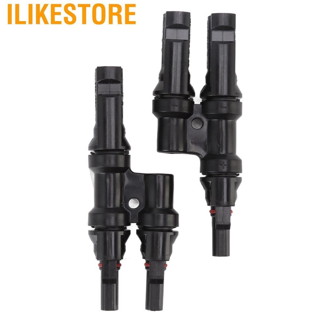 Ilikestore 1Pair Solar Panel 2 to 1 T Branch Connectors Photovoltaic Connector Rated Voltage 1000V DC #8