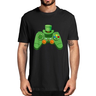 เสื้อคู่ Unisex ไอริชกรีนวิดีโอเกมเกมเซนต์แพทริกส์วัน 2021 ผู้เล่นผู้ชาย 100% เสื้อยืดผ้าฝ้ายผู้หญิงนุ่มด้านบน Tee H