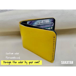 กระเป๋าสตางค์ออกแบบสีเองหนังแท้แฮนด์เมด/ตอกชื่อฟรี Custom color/Petsonalized wallet