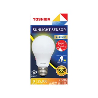 หลอด LED TOSHIBA SUNLIGHT SENSOR 9 วัตต์ E27 WARMWHITE