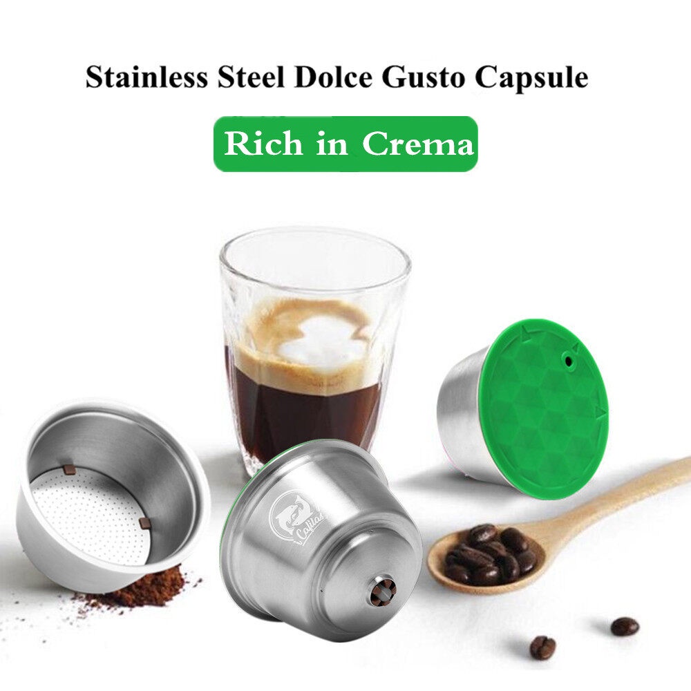 【i Cafilas】[HR-088] ตัวกรองแคปซูลกาแฟแบบเติมใหม่ได้เครื่องทำกาแฟสเตนเลสสตีล Diy สำหรับเครื่องทำกาแฟ Dolce Gusto MINI,GEN