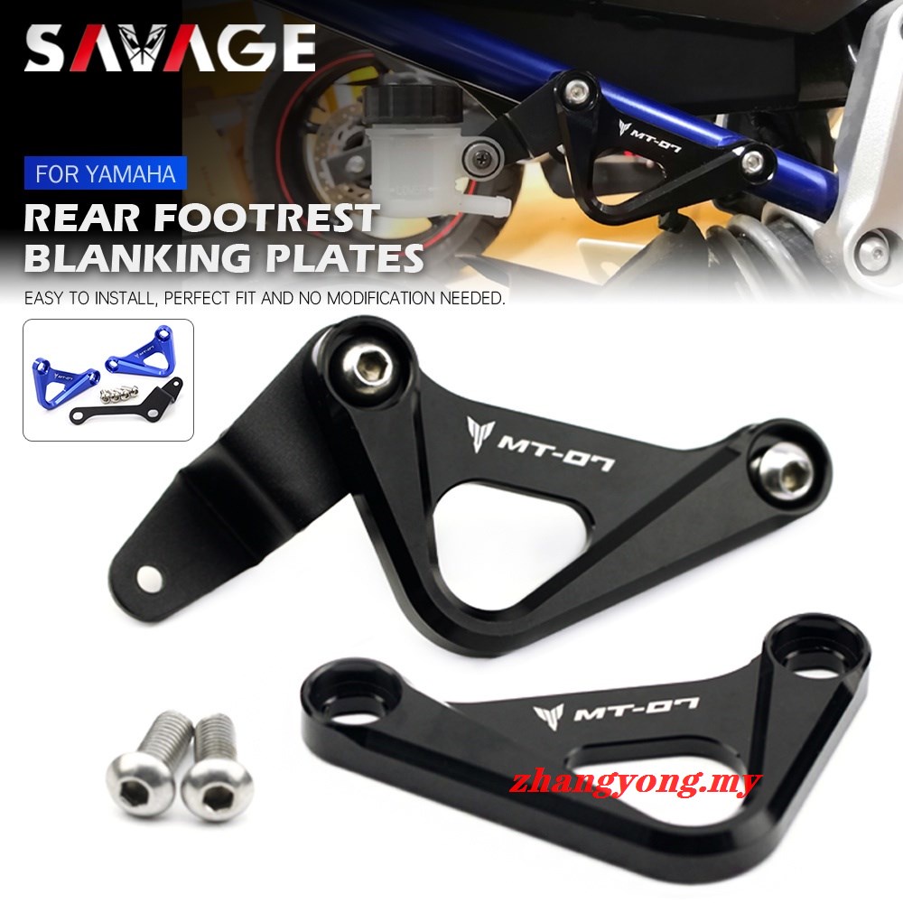 ด้านหลังพักเท้าแผ่นเปล่าสําหรับ YAMAHA MT-07 MT07 FZ-07 FZ07 2014-2021 19 18 20 รถจักรยานยนต์ Racing Hook CNC เท้า Rest MT FZ 07