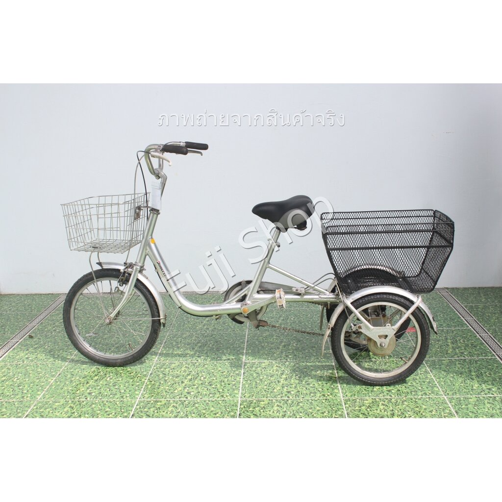 จักรยานสามล้อญี่ปุ่น - ล้อ 18 / 16 นิ้ว - ไม่มีเกียร์ - อลูมิเนียม - Bridgestone - สีเงิน [จักรยานมือสอง]