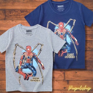 เสื้อยืดเด็กสกรีนลายสไปเดอร์แมน ผ้าดี ลายสกรีนไม่หลุดลอก