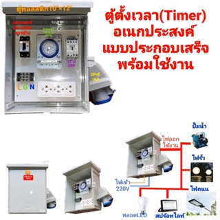 ตู้ ตู้พลาสติกกันน้ำ ตู้ปลั๊กเพาเวอร์ ทามเมอร์ Timer เอนกประสงค์ ขนาด 10 x 12 นิ้ว ตู้เกษตร ต้ควบคุ้มไฟงานศพ งานวัด