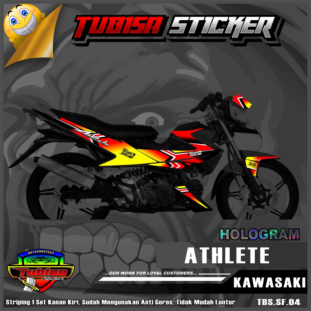 PREMIUM ATHLETE STRIPING STICKER ใหม่ล่าสุด KAWASAKI ATHLETE STICKER TBS 04