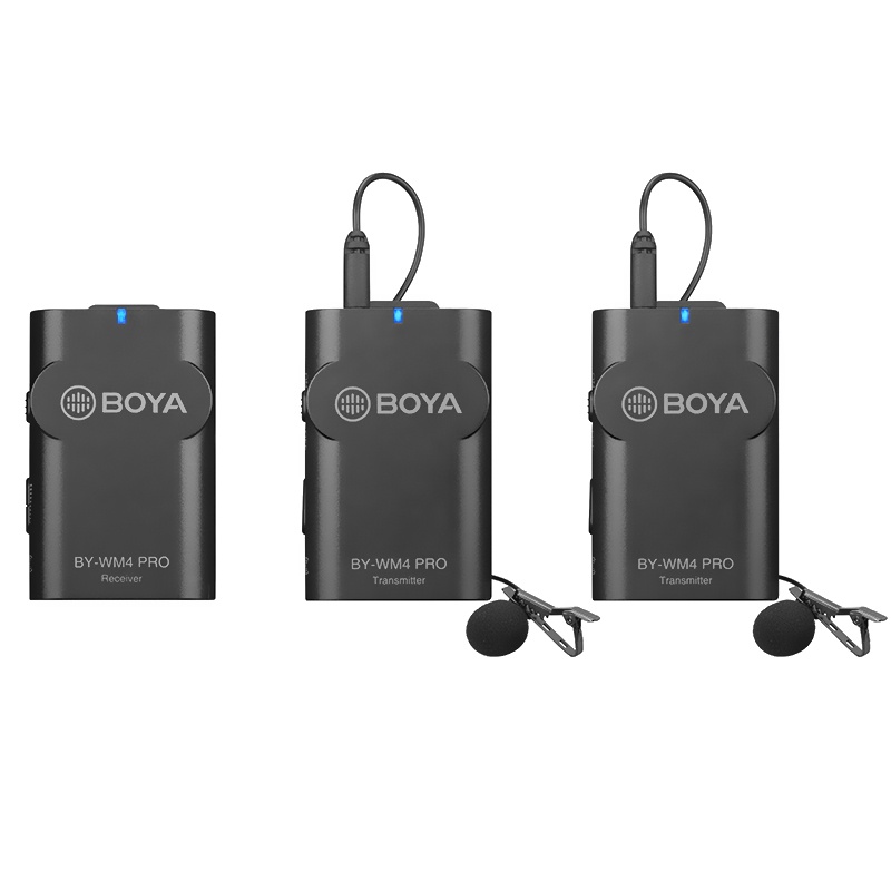 Boya BY-WM4 Pro K2 Dual Wireless Microphone ไมค์ไร้สาย ไมค์หนีบปกเสื้อ รองรับการใช้งานกับสมาร์ทโฟน กล้อง และ คอมพิวเตอร์