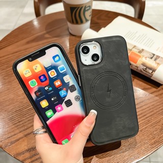 เคสโทรศัพท์มือถือ หนัง Pu แบบแม่เหล็กไร้สาย สําหรับ iPhone 14 13 12 11 Pro XS Max XR X 8 Plus SE 2020