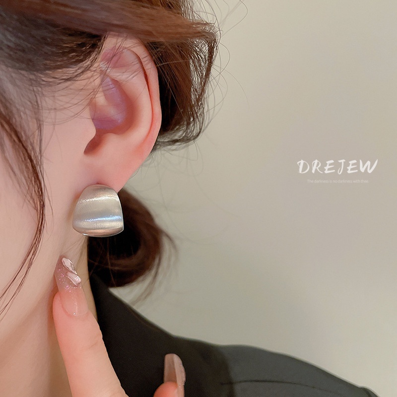 DREJEW ต่างหูเข็มเงิน 925 ทรงโค้ง ทอง 18K สไตล์ญี่ปุ่น และเกาหลี เรียบง่าย สําหรับผู้หญิง - รูปที่ 6