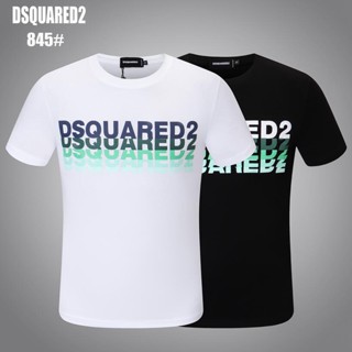 เสื้อทหาร Dsquared2 ฤดูร้อนสตรีทผู้หญิง/ผู้ชายเสื้อยืดลําลองแขนสั้นผู้ชายเสื้อยืดแฟชั่นผ้าฝ้ายแขนสั้นแขนสั้น