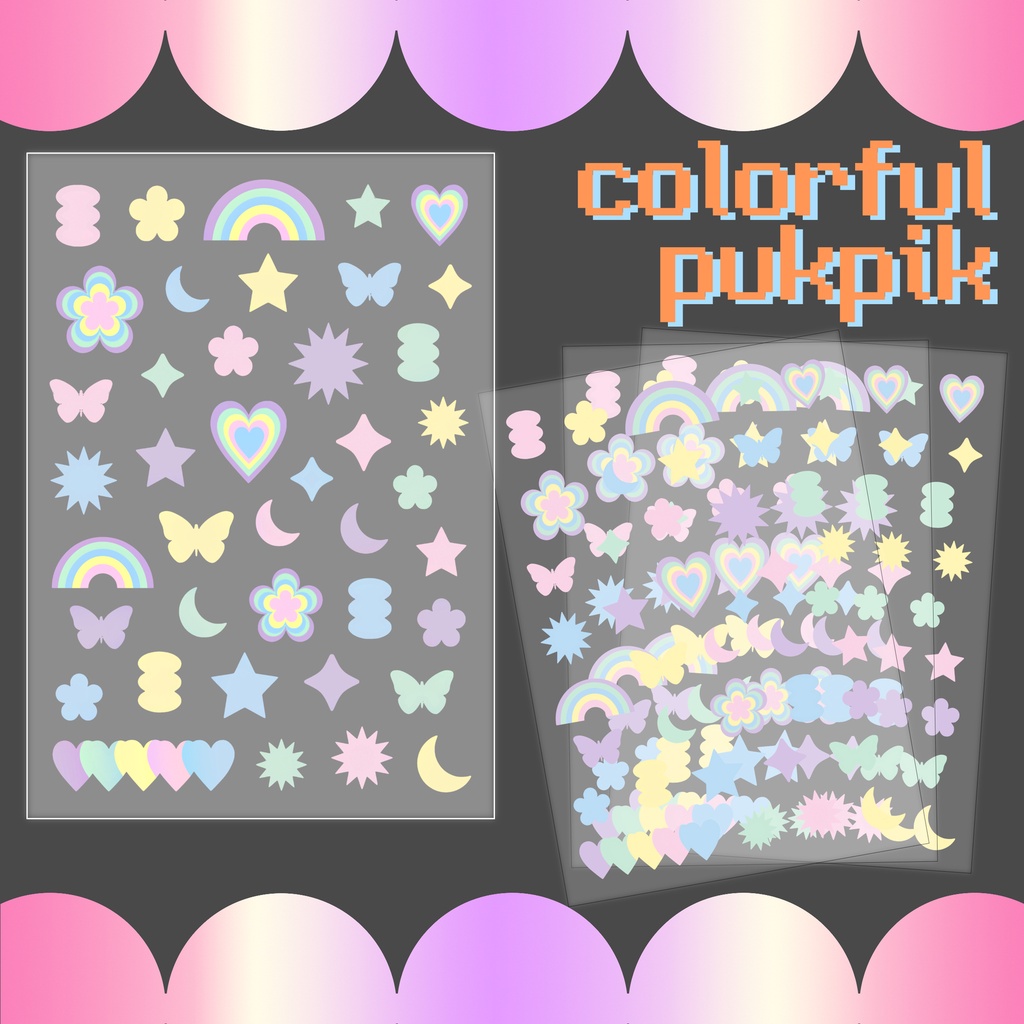 colorful pukpik sticker | สติกเกอร์ตกแต่ง