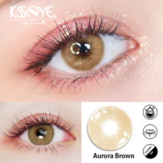 Ksseye คอนแทคเลนส์ สีน้ําตาล สีเทา 14.2 มม. 2 ชิ้น