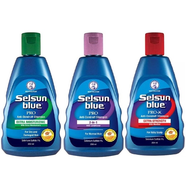 (Exp.2027) 200 ml. Selsun Blue Anti-Dandruff Shampoo 2-in-1 แชมพูเซลซัน