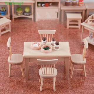 [TinChingT] 1/12 Miniature Dollhouse Furniture  Dining Table Chair Simulation Toy [NEW]