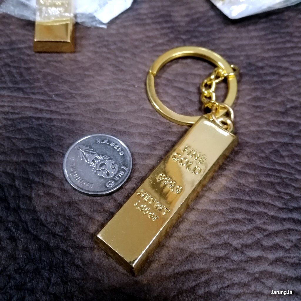 พวงกุญแจ ทองคำแท่งจำลอง ส่งจากไทย