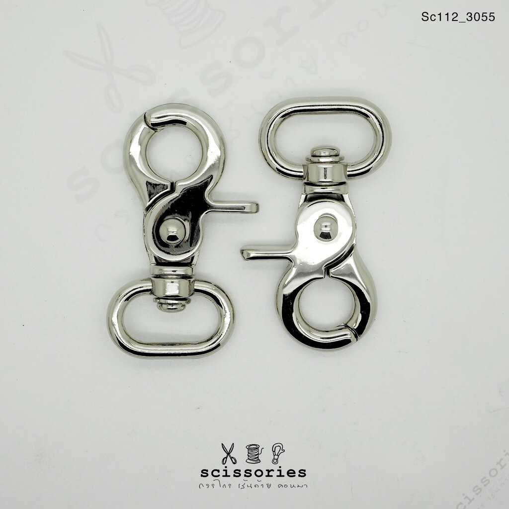 คอหมาเกี่ยว 2 cm. สีเงิน silverจำนวน 2 ตัว