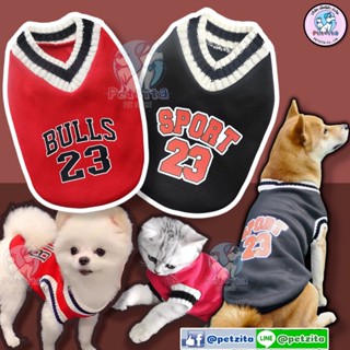 🇹🇭พร้อมส่ง🇹🇭 🏀🐶🐱 เสื้อไหมถัก ลายสปอร์ต สุดเท่ห์ ผ้านิ่ม for pet สุนัข หมา แมว