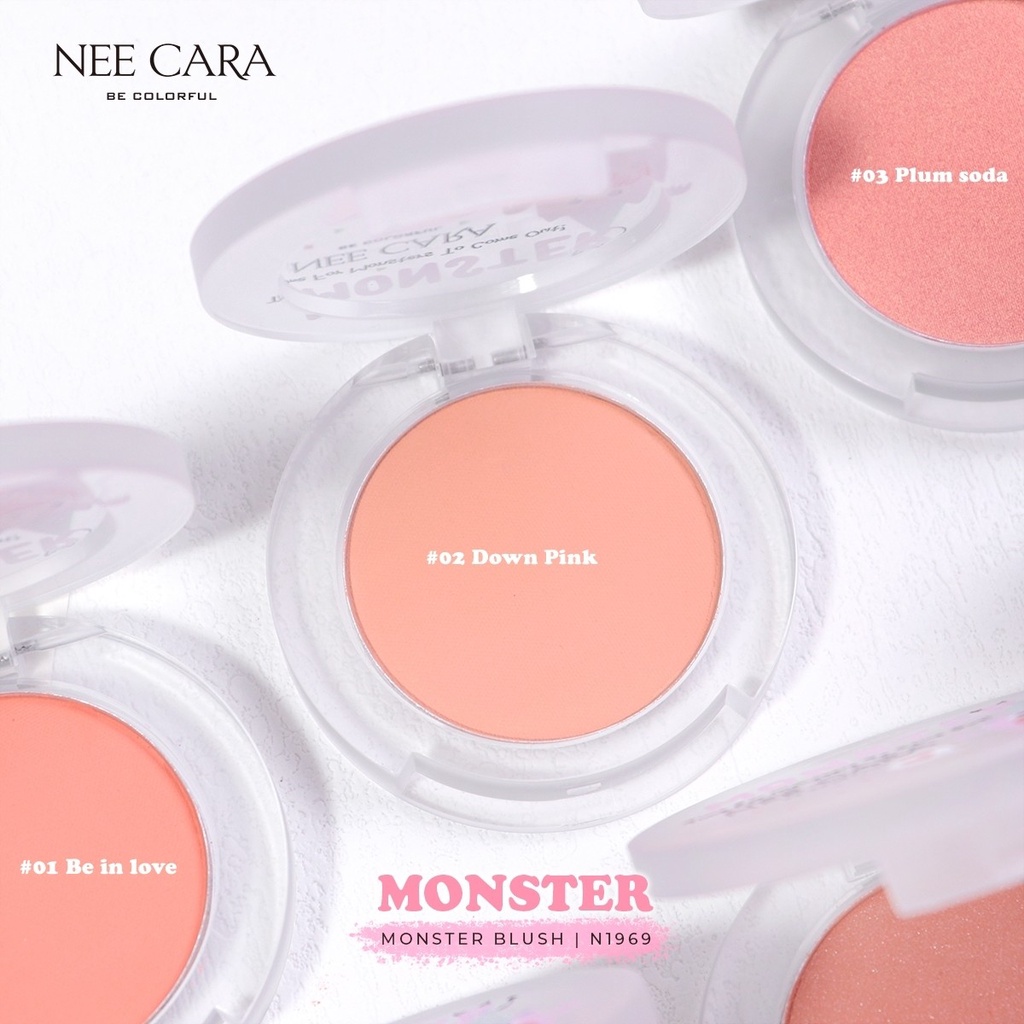 นีคาร่า มอนส์เตอร์ บลัข ปัดแก้ม เนื้อเนียน ติดทน NEE CARA MONSTER BLUSH #N1969