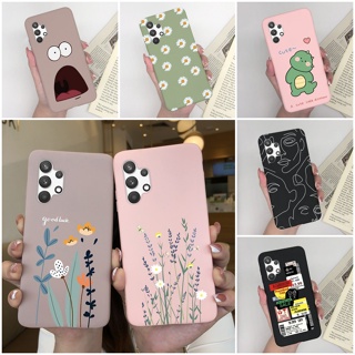 เคสโทรศัพท์มือถือ ซิลิโคน ป้องกัน ลายการ์ตูนไดโนเสาร์ ดอกไม้ แฟชั่นหรูหรา สําหรับ Samsung Galaxy A32 4G A32 4G A 32 A32 SM-A325F