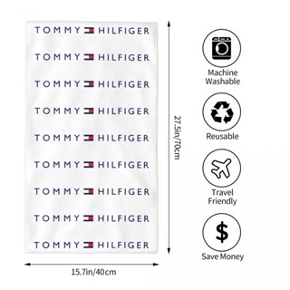 Tommy Hilfiger (4) ผ้าขนหนู ทรงสี่เหลี่ยม ขนาด 70x40 ซม. สําหรับเล่นกีฬา โยคะ ฟิตเนส วิ่ง กลางแจ้ง