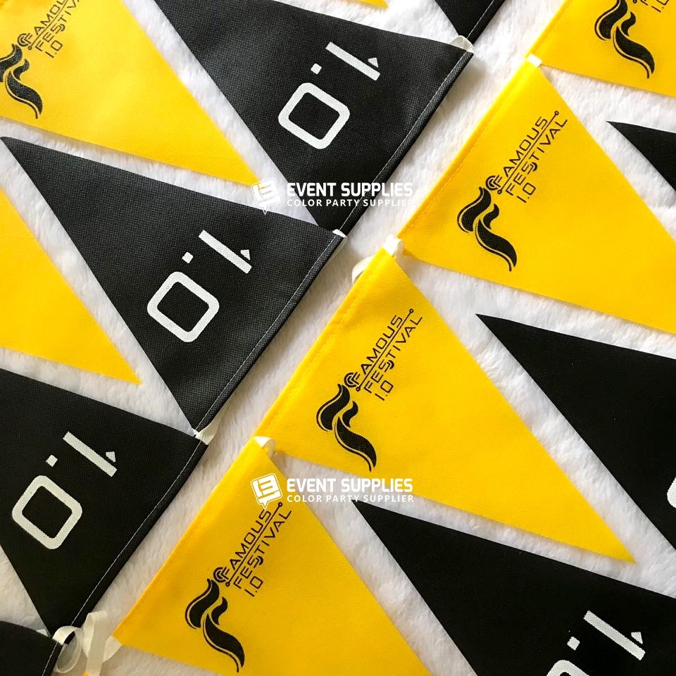 [CUSTOM+Screen Printing] Triangle Flag Festival Bunting Flag Color