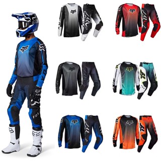 Fox Racing 180 LUX ชุดแข่งรถจักรยานยนต์ เสื้อและกางเกง MTB ชุดมอเตอร์ครอส