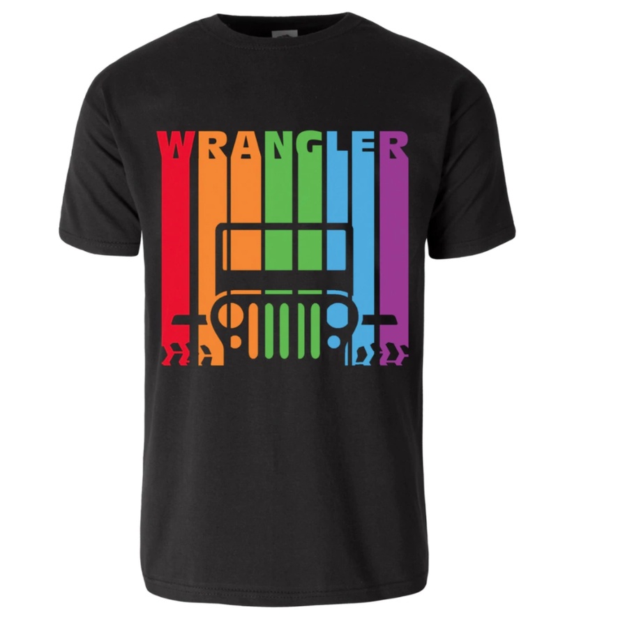 Jeep Wrangler Rainbow Black T-Shirt Lgbt Day'S T-Shirt