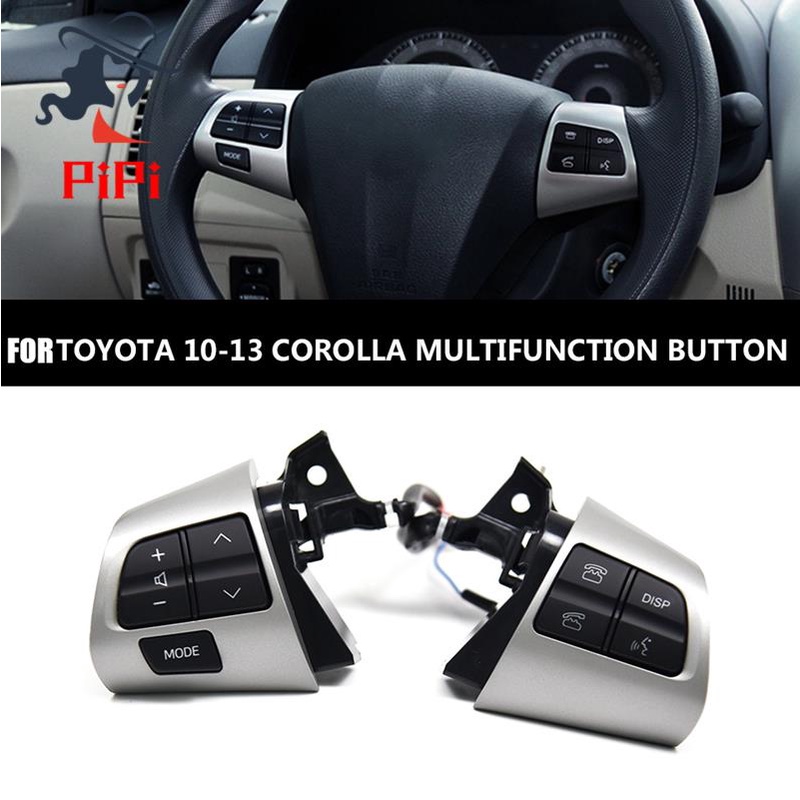 ปุ่มสวิตช์เสียงติดพวงมาลัยรถยนต์ 84250-02230 อุปกรณ์เสริม สําหรับ Toyota Corolla 2006-2013 Wish RAV4