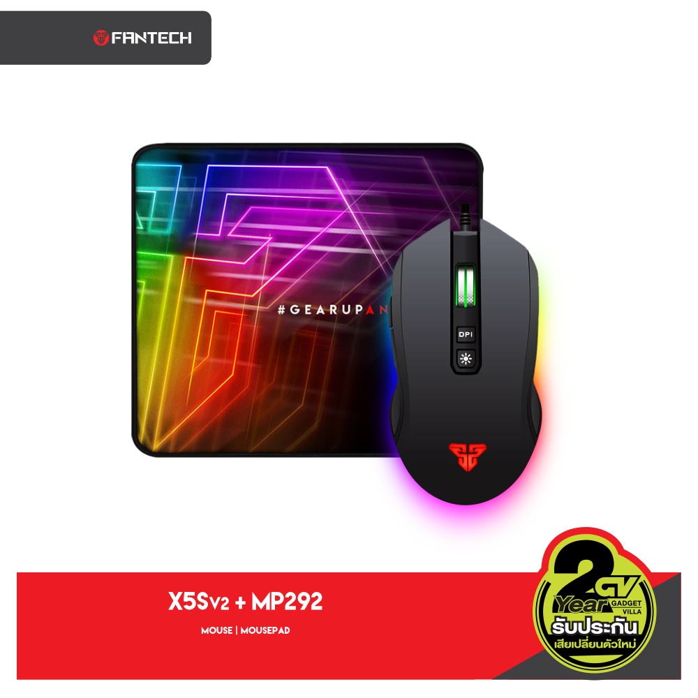 FANTECH X5s Zeus V2 Optical Macro Key RGB Gaming Mouse เมาส์เกมมิ่งออฟติคอล เหมาะกับเกมส์ MMORPG(BNS