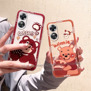 ใหม่ เคสโทรศัพท์มือถือแบบนิ่ม TPU กันรอยเลนส์กล้อง ลายการ์ตูนหมีพูห์ สําหรับ OPPO A58 A78 4G 2023