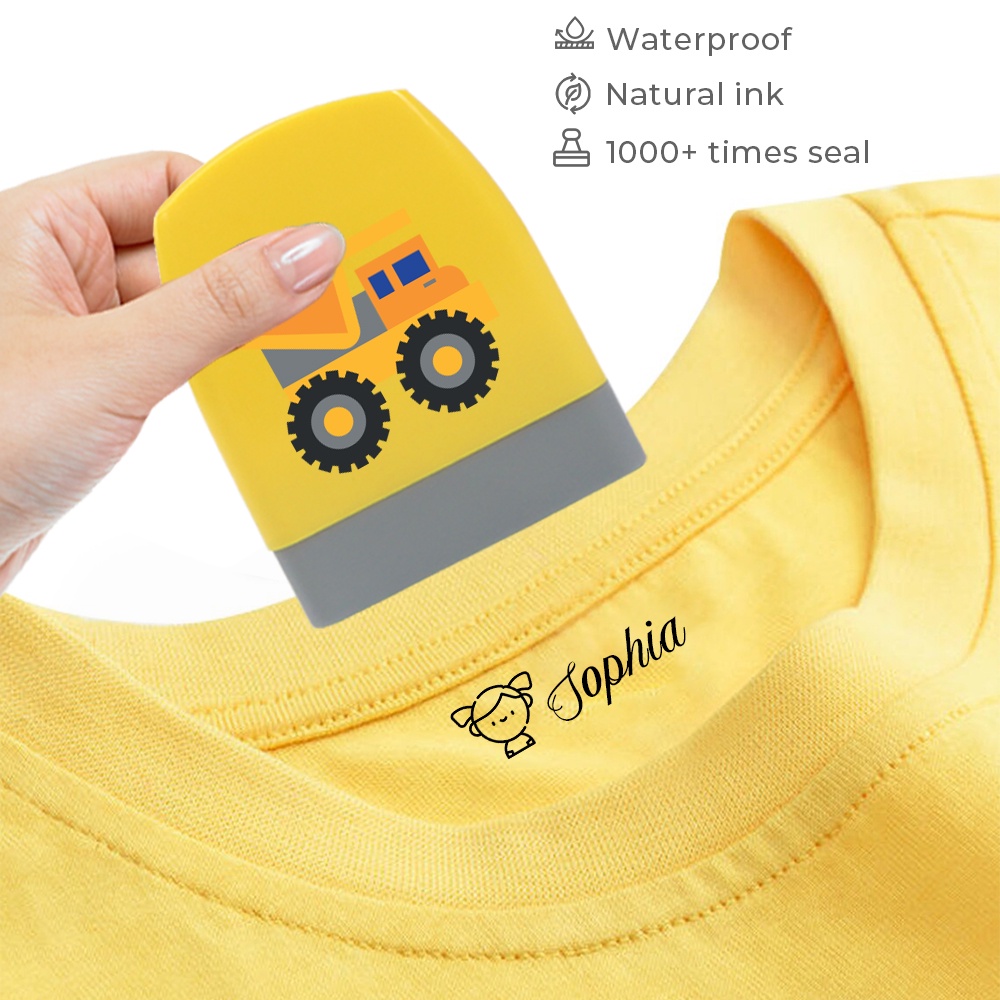 แสตมป์ตราประทับชื่อ ลายการ์ตูนไดโนเสาร์น่ารัก กันน้ํา ไม่จางหาย สีสันสดใส สําหรับเด็กอนุบาล