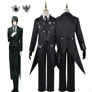 St1 ชุดเครื่องแต่งกายคอสเพลย์ ชุดยูนิฟอร์มอนิเมะ Black Butler Sebastian Michaelis สําหรับฮาโลวีน