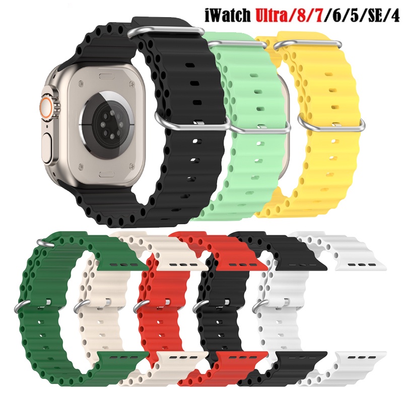 สายนาฬิกาข้อมือซิลิโคน อุปกรณ์เสริม สําหรับ Apple watch Series 8 7 SE 6 5 4 Ultra 49 มม. 45 มม. 41 มม.