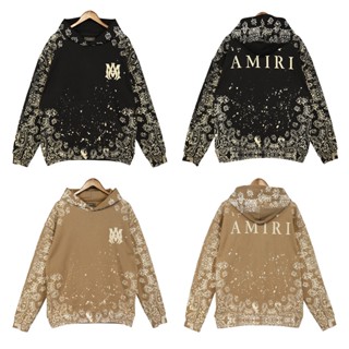 เสื้อกันหนาวลําลอง มีฮู้ด พิมพ์ลายโลโก้ Amiri แฟชั่นสําหรับสตรี