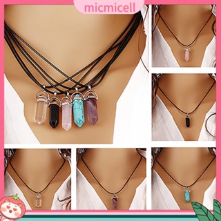 (micmicell) faux สร้อยคอจี้หินธรรมชาติหินธรรมชาติ