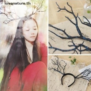 [lovenature] ที่คาดผม ลายกวางเอลก์ กิ่งไม้ สไตล์วินเทจ อุปกรณ์เสริม สําหรับปาร์ตี้ฮาโลวีน คริสต์มาส
 [TH]