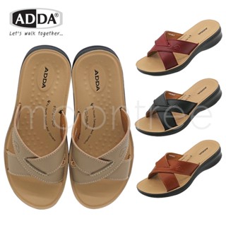 🔥ADDA 74804 รองเท้าแตะลำลอง รองเท้าผู้หญิง ทรง ใส่สบาย พื้นนุ่ม สไตล์วินเทจ ไซส์ 35-40 สี ดำ แดง ครีม น้ำตาล moontree