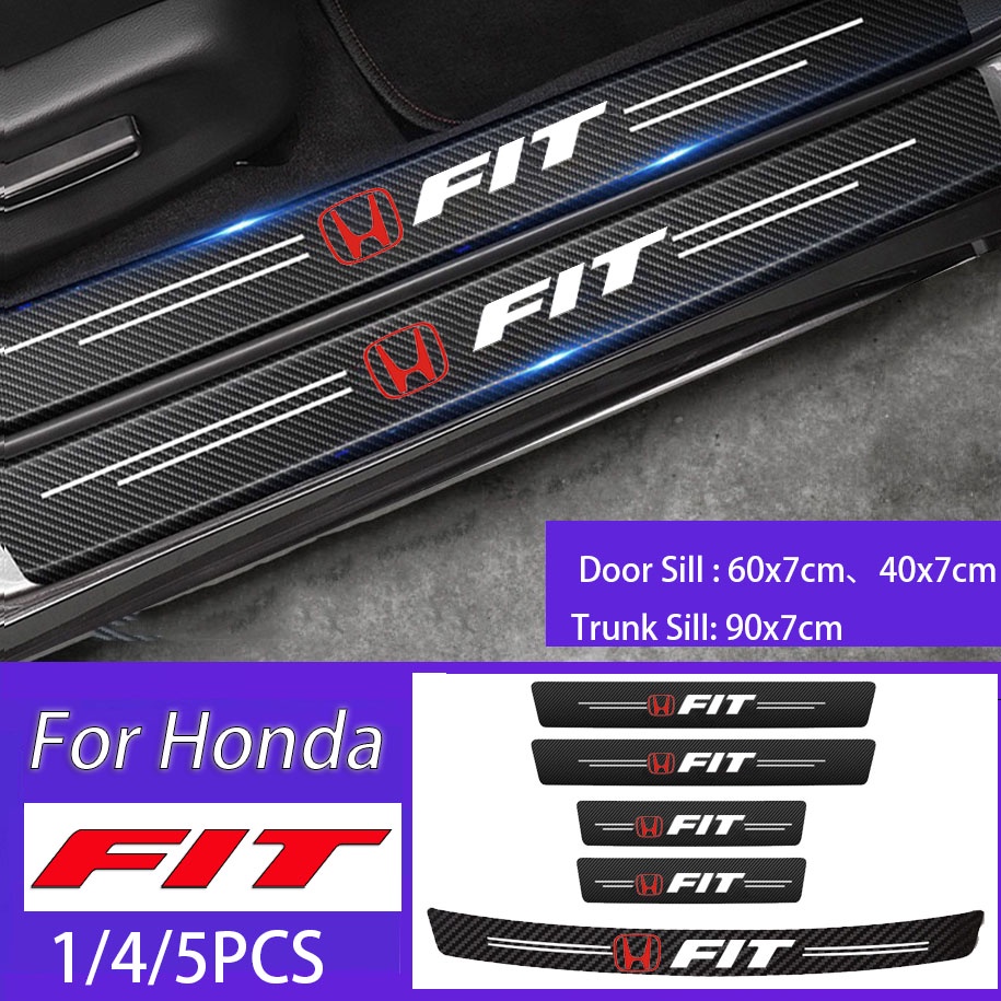 รถประตู Sill ด้านข้าง Anti Scratch Protector สติกเกอร์เกณฑ์คาร์บอน Fibre สติกเกอร์หนังสําหรับ Honda 