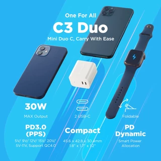 Innergie C3 Duo USB-C Power Adapter 30W